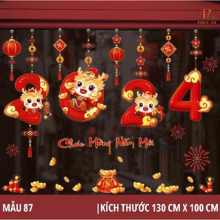 Decal trang trí tết - đèn lồng