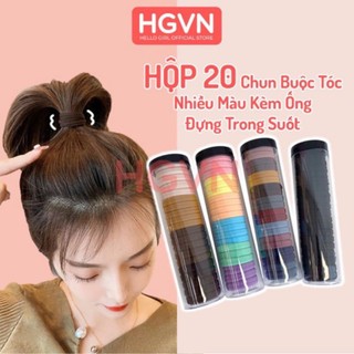 Hộp 20 thun buộc tóc nhiều màu