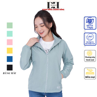 Áo khoác nữ DIHU,  gió dù nữ tráng bạc mùa thu đông chống nước cản gió bụi và tia UV