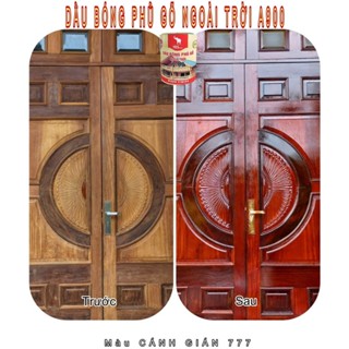 (Tặng cọ lon 800gr) Dầu Bóng Phủ Gỗ Ngoài Trời A-900, màu cánh gián, bóng vàng, bóng trong, Sơn gỗ, sơn sắt mạ kẽm