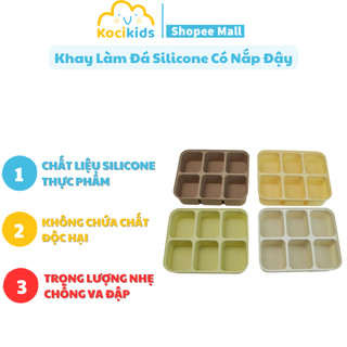 Khay làm đá silicone có nắp đậy