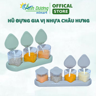 (Giảm Giá) Sét 3 Hũ, 4 Hũ Nhựa Đựng Gia Vị Châu Hưng