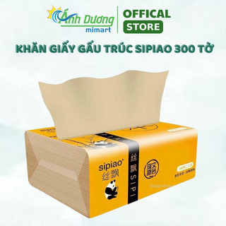 Khăn Giấy Gấu Trúc Sipiao 300 Tờ - Nói Không Với Chất Tẩy Trắng