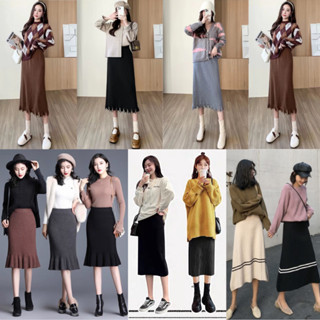 Chân váy len dáng dài Xẻ Quảng Châu Chất Đẹp Chân Váy Bút Chì C1-5