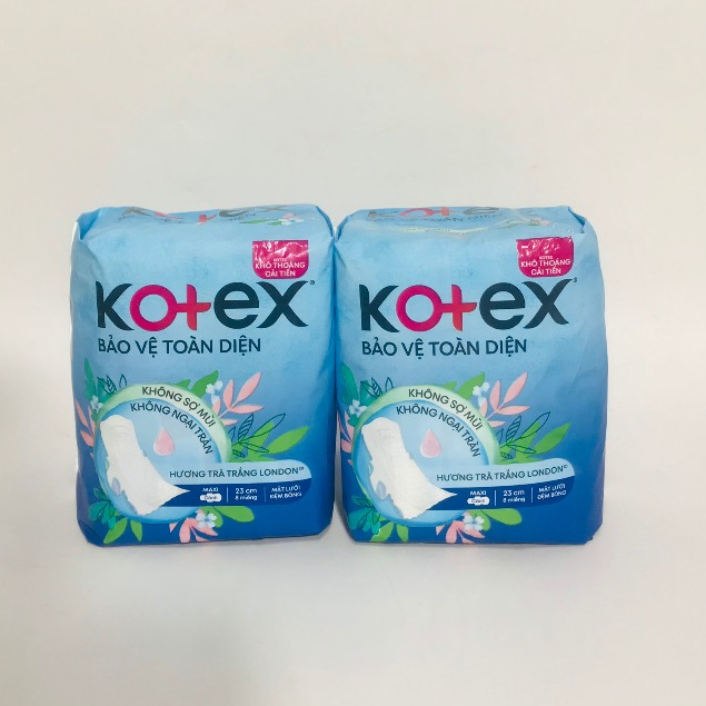 Băng vệ sinh Kotex khô thoáng Maxi có cánh/ không cánh 8 miếng