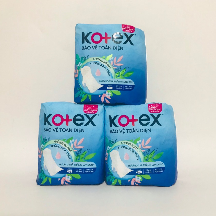 Băng vệ sinh Kotex khô thoáng Maxi có cánh/ không cánh 8 miếng