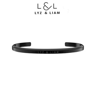 Vòng tay nam nữ lyz and liam classic cuff black l&l2100