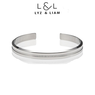  Vòng tay nam nữ Lyz and Liam Elan Cuff Silver L&L2101 - Tặng Gift Box Hộp quà tặng nơ đỏ 