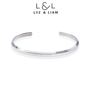 Vòng tay nam nữ lyz and liam classic cuff silver l&l2100