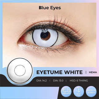 Kính áp tròng Eyetume White Blue Eyes, dòng lens cosplay 0 độ sử dụng sáu tháng, giãn tròng vừa, nhiều màu COSPLAY