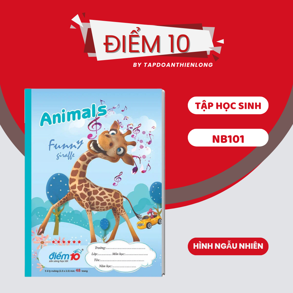 Tập Vở Ô Ly Học Sinh Hoạt Hình Dễ Thương Thiên Long - 5 Ô Ly - Giấy Dày Tập Viết Luyên Chữ Đẹp Cấp 1