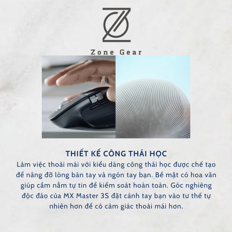 Chuột không dây Logitech MX Master 3S thiết kế công thái học | BigBuy360 - bigbuy360.vn