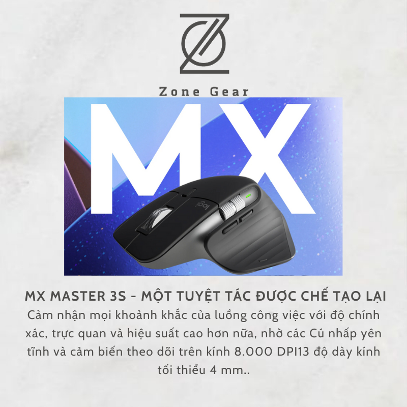 Chuột không dây Logitech MX Master 3S thiết kế công thái học | BigBuy360 - bigbuy360.vn