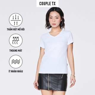 Áo Thun Nữ Basic Couple TX Cổ Tim Slim Fit WTS 2326
