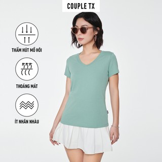 Áo Thun Nữ Basic Couple TX Cổ Tim Slim Fit WTS 2326