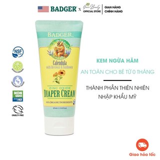 Kem chống hăm cho bé badger diaper cream hữu cơ nhập khẩu mỹ an toàn trẻ sơ sinh từ 0 tháng 87ml