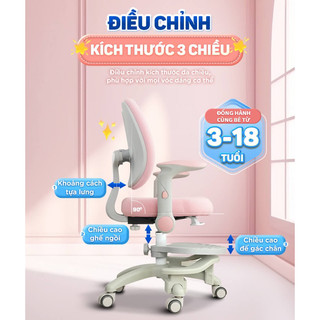 Ghế ngồi học chống gù chống cận Chilux G18, bảo vệ cột sống, có thể thay đổi chiều cao, tư thế chuẩn cho bé