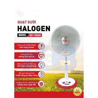 Quạt sưởi saiko hf-900h sưởi ấm nhanh không làm khô đổ tự tắt có hẹn giờ chế độ quay đảo chiều