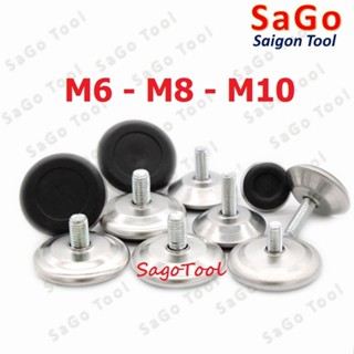 Chân tăng chỉnh chiều cao bàn ghế đế nhựa ren M6 M8 M10