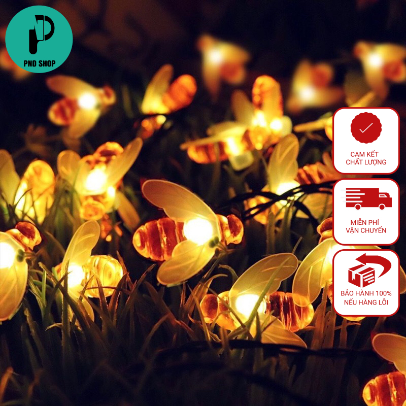 Dây đèn LED chống nước hình con ong, chuồn chuồn trang trí sân vườn, nhà cửa màu vàng, đa sắc PND PhoneCase