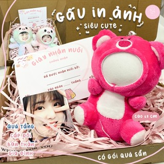 [ HOẢ TỐC ]_GẤU BÔNG IN ẢNH, GẤU GHÉP MẶT, quà tặng cặp đôi, bạn thân, gia đình siêu cute