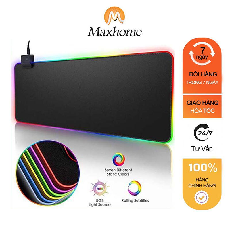 Lót Chuột Pad RGB Có Đèn Led Viền Size Lớn Miếng Lót Chuột Di Chuột Chuyên Game Chống Trượt Siêu Bền Siêu Đẹp