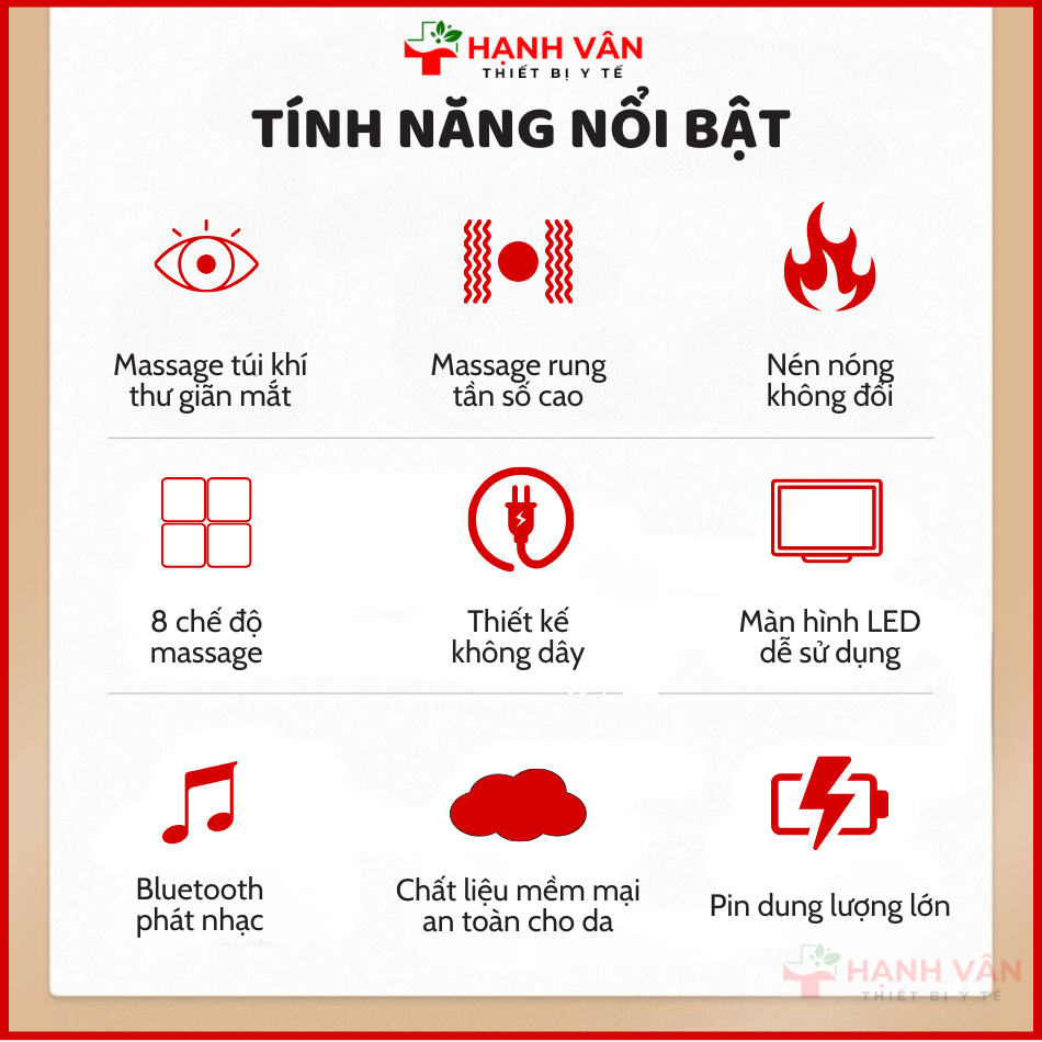 MÁY MASSAGE MẮT THÔNG MINH YBB-5 - GIẢM NHỨC MỎI MẮT HIỆU QUẢ BẢO HÀNH 24 THÁNG