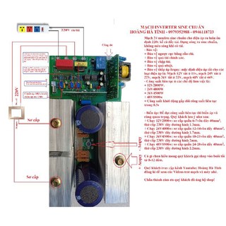 Mạch inverter sine chuẩn 24fet 12v2000w, 24v4000w