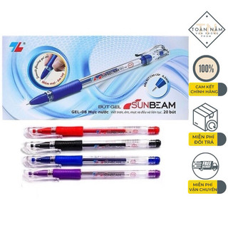 Hộp 20 cái - bút nước, bút gel thiên long gel-08 sunbeam- 4 màu mực nước- xanh/ đỏ/ đen/ tím
