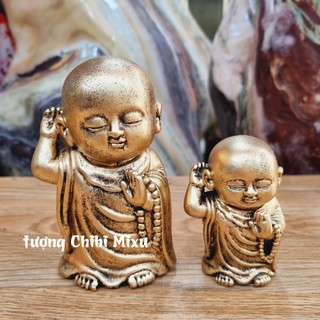 Tượng chú tiểu giả đồng mẫu đứng size lớn 12cm size nhỏ 8cm