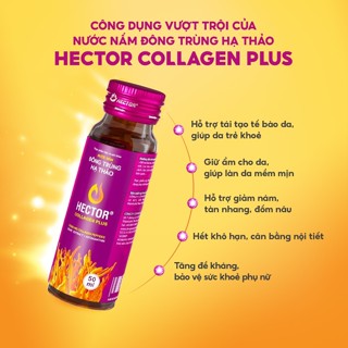 NƯỚC NẤM ĐÔNG TRÙNG HẠ THẢO HECTOR COLLAGEN PLUS hộp 10 chai