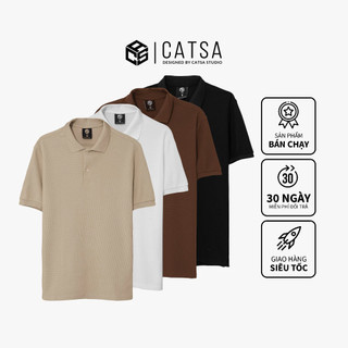 Áo thun polo nam CATSA chất liệu cotton CVC cao cấp thoáng khí ATP310-311-312-313
