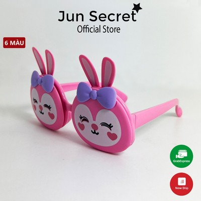 Kính mát bé Jun Secret kiểu dáng dạng nắp 2 tròng hình thỏ siêu đáng yêu, chống tia Uv dành cho bé từ 3-9 tuổi JS10070