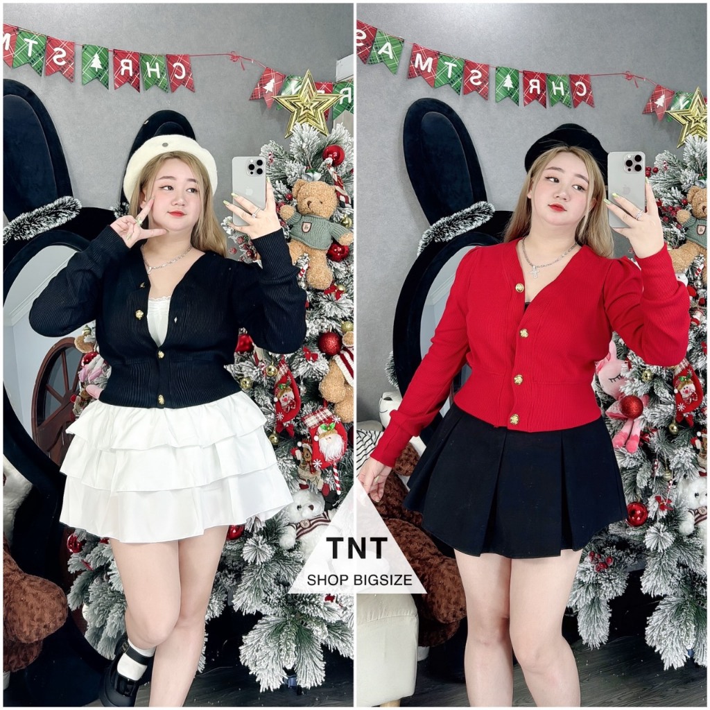 ÁO KHOÁC CROPTOP NÚT ĐỒNG [TNT SHOP BIGSIZE 60KG 90KG]