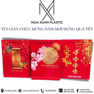 Túi giấy đựng quà Tết 2024 Xuân Hỷ cỡ lớn sang trọng  - Combo 10 Chiếc