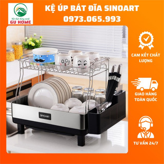 Kệ để bát đĩa 2 tầng inox Sinoart