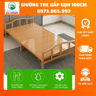 Giường tre đa năng, giường tre gấp gọn nằm thư giãn kích thước 100x190cm M005-10