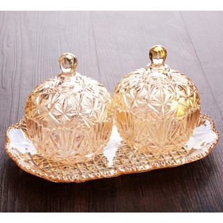 SALE set thố mứt thủy tinh pha lê