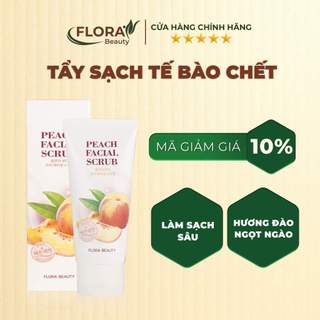Kem Tẩy Tế Bào Chết Mặt Hương Đào Hàn Quốc FLORA BEAUTY 100ml - Hàng Chính Hãng