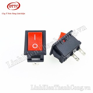Công tắc kcd1-101 2p 6a 250v đỏ đen, 2 chân, 2 vị trí