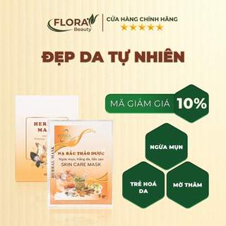 Mặt nạ ngừa mụn, săn chắc, trẻ hoá da bắc thảo dược flora beauty 6 gói - hàng chính hãng