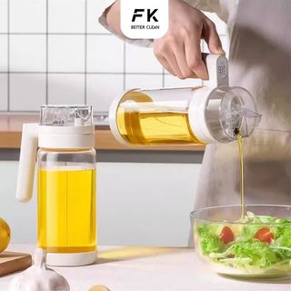 Chai đựng dầu ăn thủy tinh thông minh FEEKA cao cấp, bình đựng dầu ăn thủy tinh nắp tự đóng mở