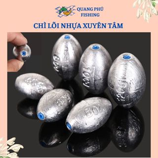 (Combo 10 viên) Chì câu cá xuyên tâm lõi nhựa chống xước cước, chì câu đài, chì tròn câu cá