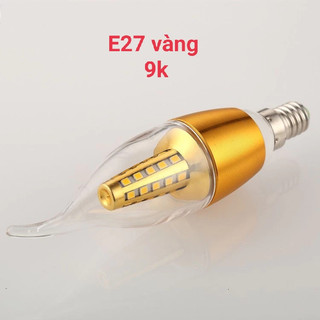 Bóng đèn led 5w quả nhót nến râu đuôi e27 vàng