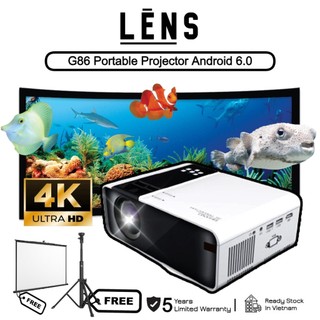 Máy chiếu mini  LCD 4K 6500Lumens 1080P Full HD Rạp hát tại nhà Thích kết nối điện thoại, Android box, máy tính
