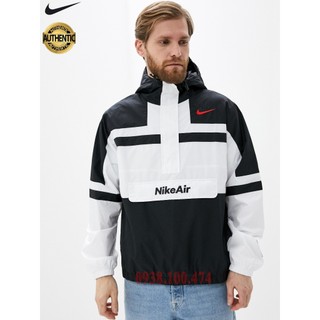 Áo khoác dù Nike chính hãng có mũ trùm đầu 2 lớp vải xịn chống nước tốt