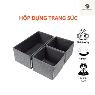 Hộp Đựng Trang Sức, Đồ Trang Điểm Đa Năng Bằng Vải Oxford Bền Đẹp