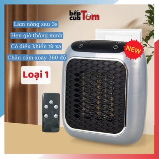 Máy Sưởi Mini Treo Tường Điều Khiển Từ Xa có tấm lưới cách nhiệt an toàn, Quạt Sưởi gốm treo tường mini