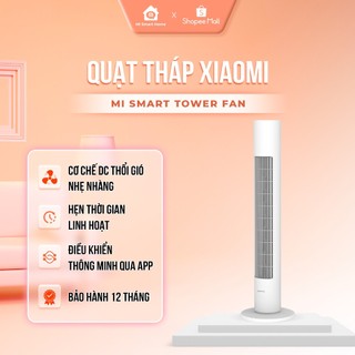 Quạt tháp Xiaomi Mi Smart Tower Fan điều khiển từ xa bằng ứng dụng thông minh, thiết kế nhỏ gọn dùng cho gia đình