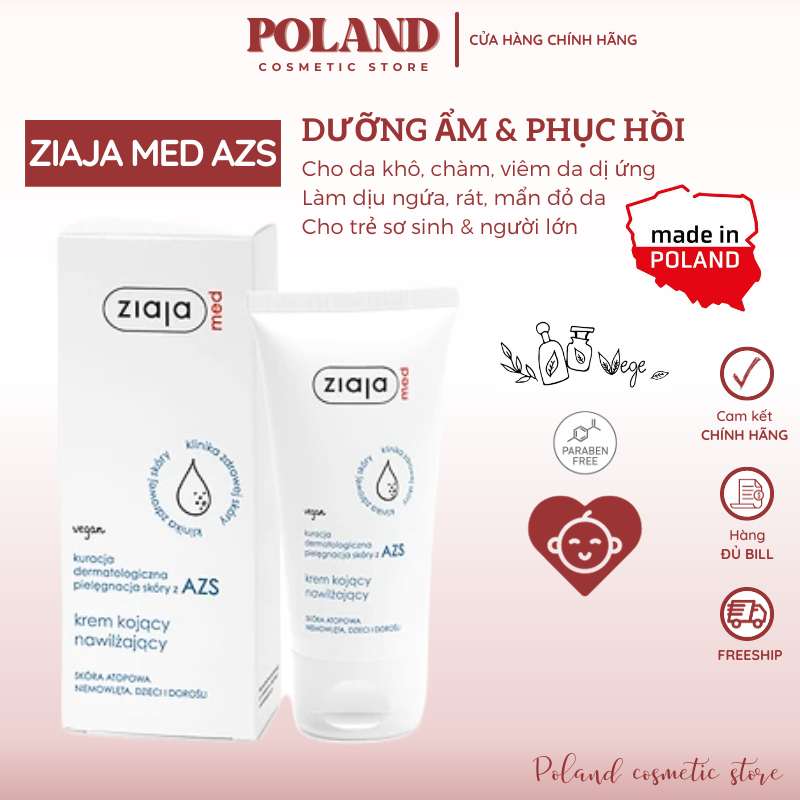 Kem dưỡng ẩm phục hồi da Ziaja Med Atopy AZS 50 ml